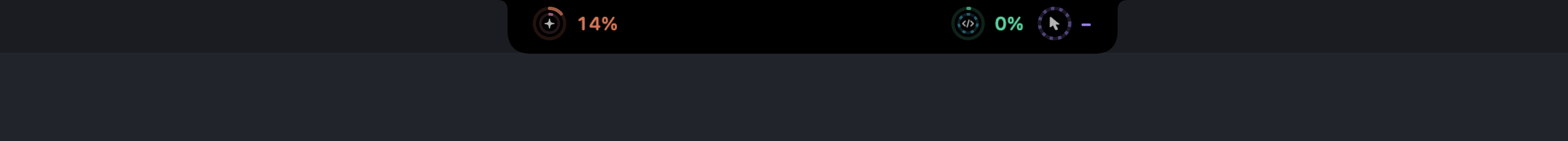 The strip at the notch in a loop: the assistants' rings with each one's symbol in the middle; then Claude Code needs approval across the notch, the session's title on the right and a blue glow under it; the rings again; then Claude Code finished, with a white glow.